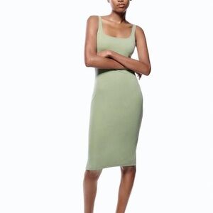 Zara Bodycon Tank Midi Dress with Slit in Back
